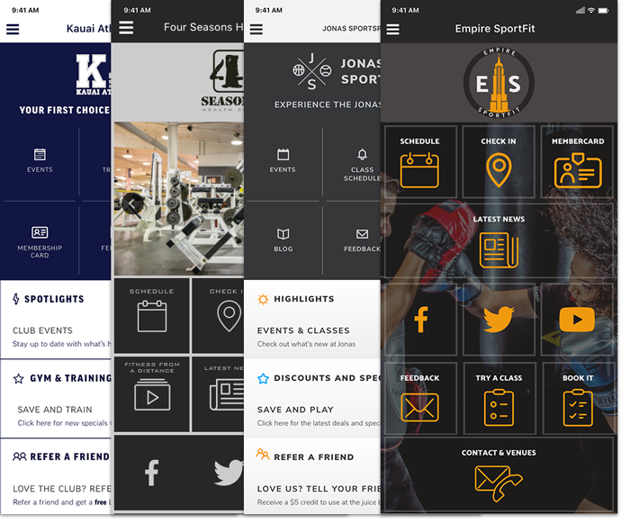 Custom Home Screens from MiGym